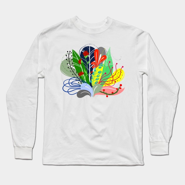 CRAZY LEAVES Long Sleeve T-Shirt by MAYRAREINART